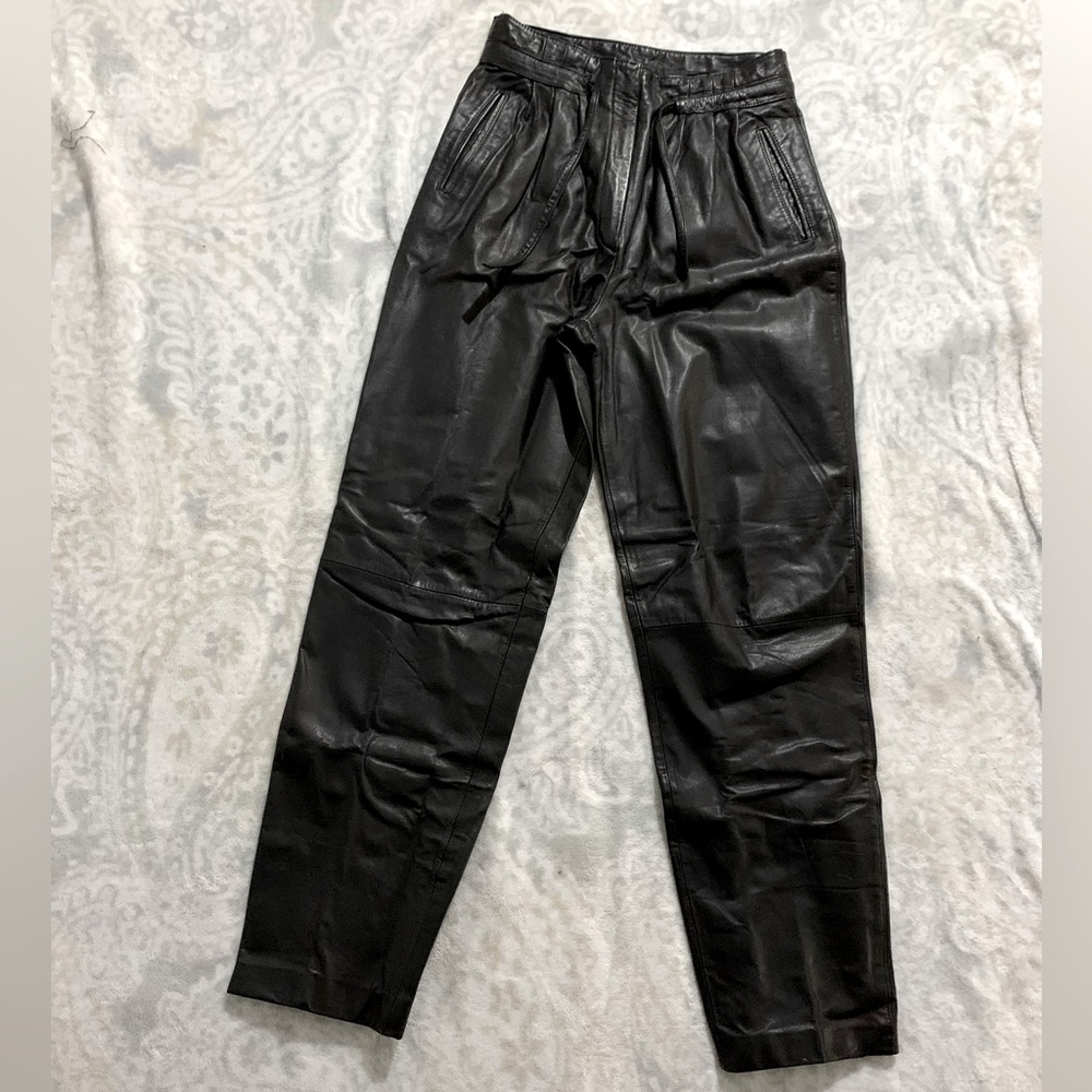 Vintage High Rise Leather Pants